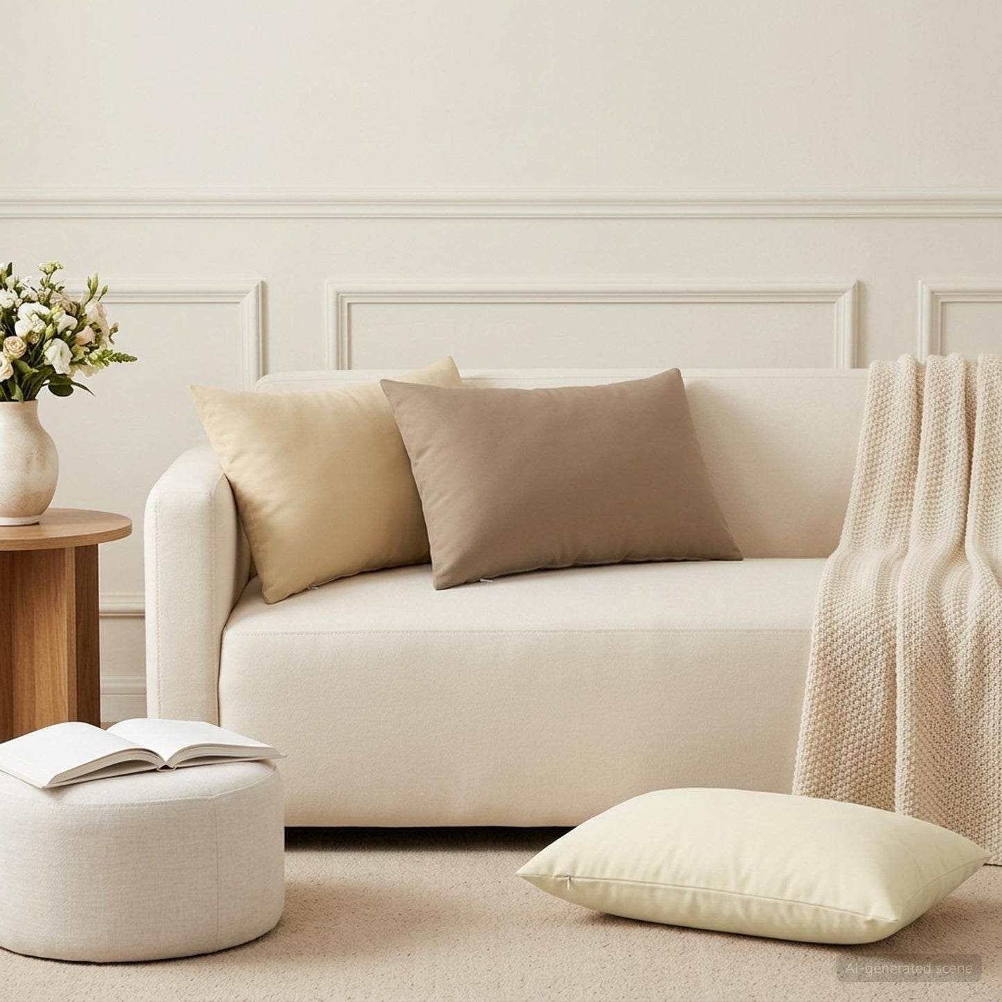 Cushion Cover 6 pcs HEERLEN Taupe 50 x 80 cm Polyester