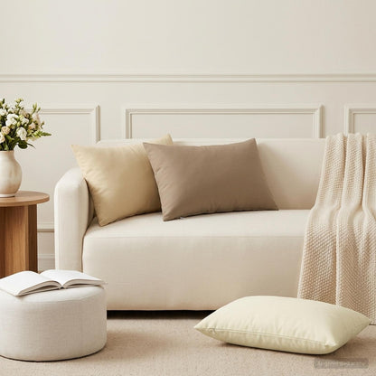Cushion Cover 2 pcs HEERLEN Taupe 50 x 80 cm Polyester