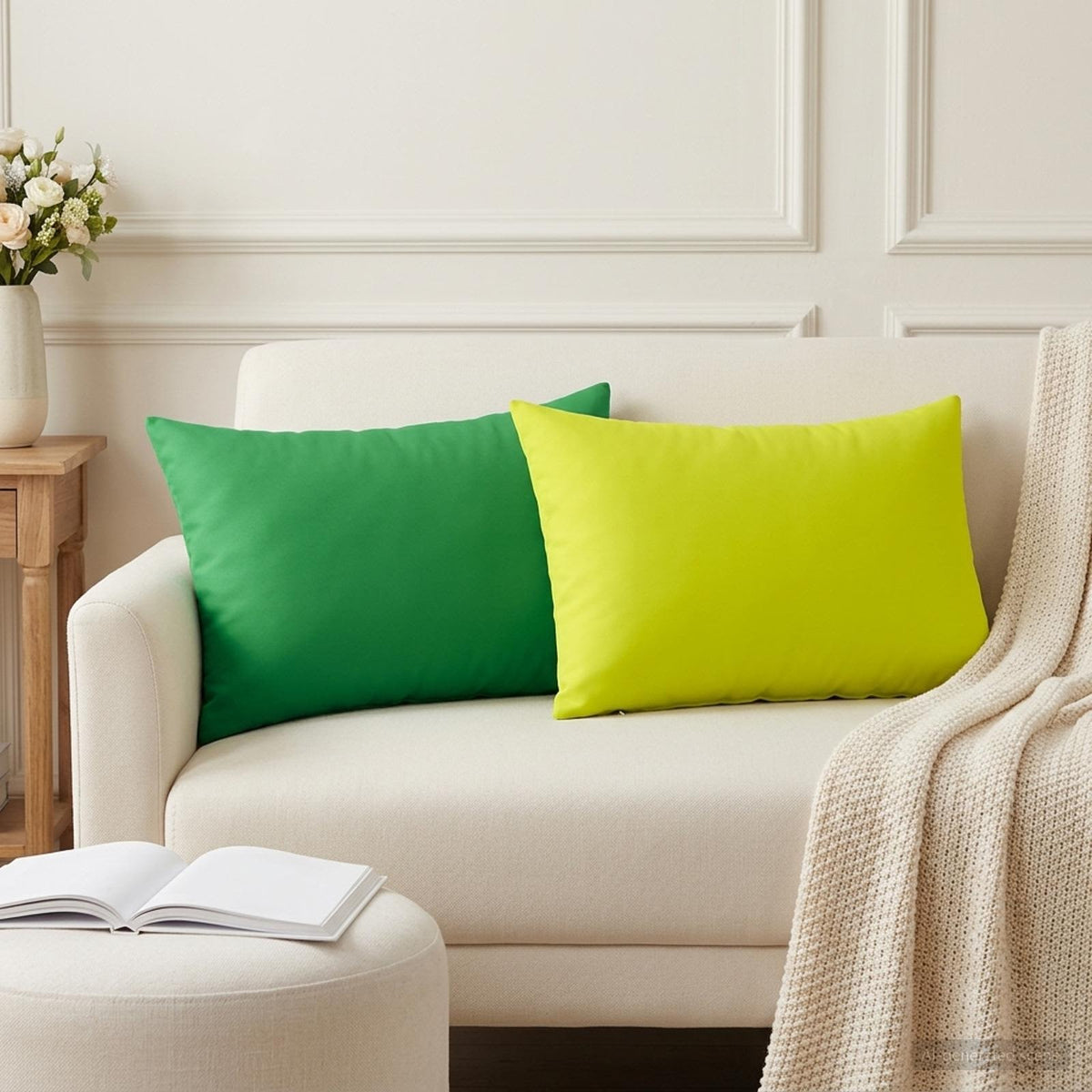 Cushion with Pillow HEERLEN 2 pcs Green Polyester