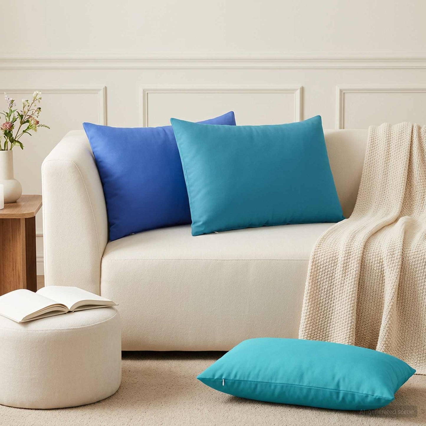 Cushion Cover 6 pcs HEERLEN Light Blue 50 x 80 cm Polyester