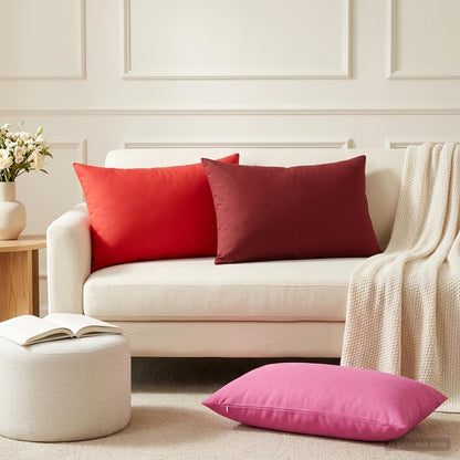 Cushion Cover 6 pcs HEERLEN Wine Red 50 x 80 cm Polyester