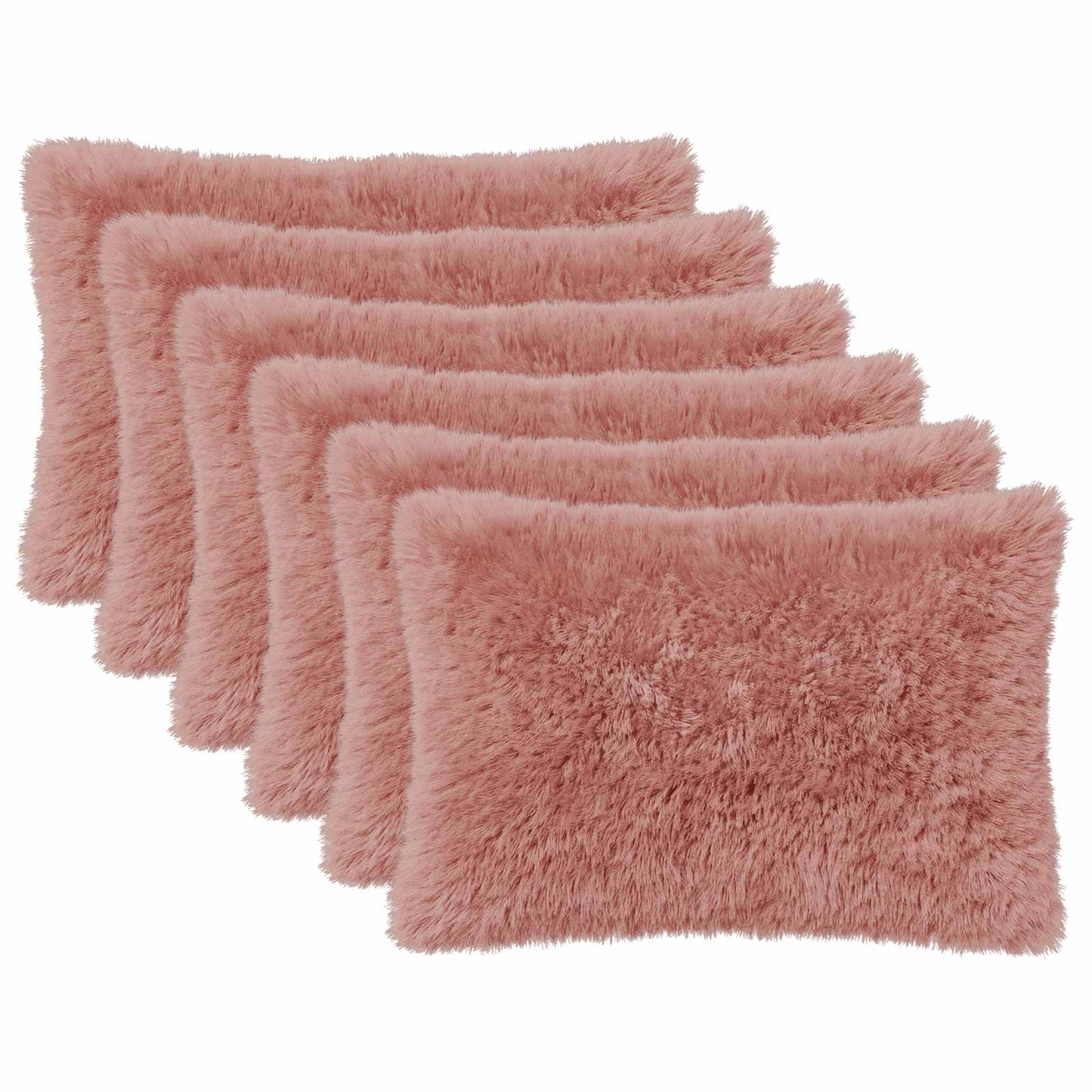 Cushion Cover 6 pcs HEERLEN Pink 50 x 70 cm PV Fleece