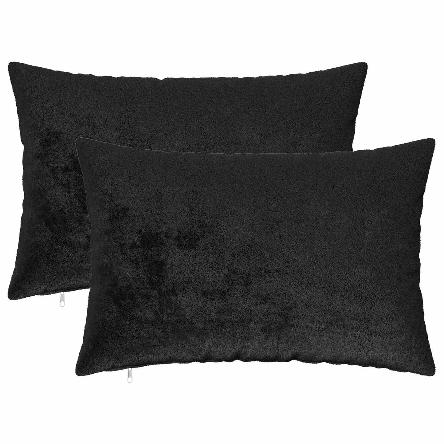 Cushion Cover 2 pcs HEERLEN Black 50 x 70 cm Flannel