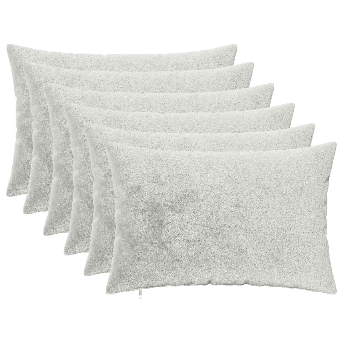 Cushion Cover 6 pcs HEERLEN Light Grey 50 x 70 cm Flannel