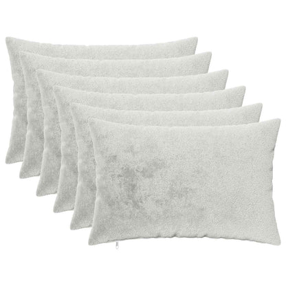 Cushion Cover 6 pcs HEERLEN Light Grey 50 x 70 cm Flannel