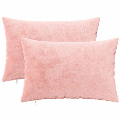 Cushion Cover 2 pcs HEERLEN Pink 50 x 70 cm Flannel