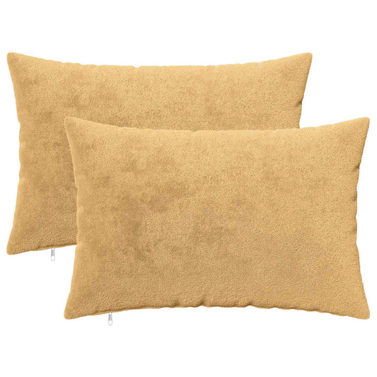 Cushion Cover 2 pcs HEERLEN Taupe 50 x 70 cm Flannel