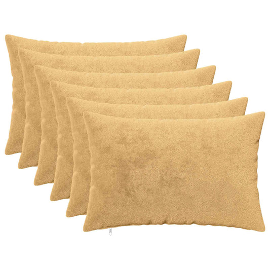 Cushion Cover 6 pcs HEERLEN Taupe 50 x 70 cm Flannel