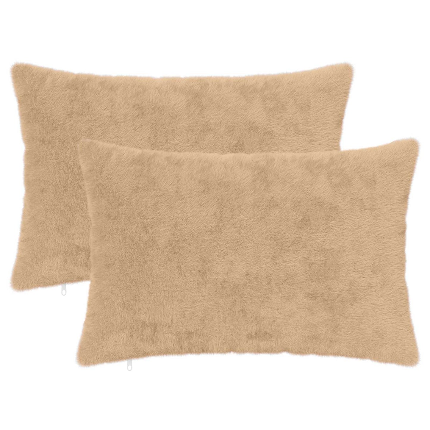 Cushion Cover 2 pcs HEERLEN Cream 50 x 70 cm Faux Rabbit Fur