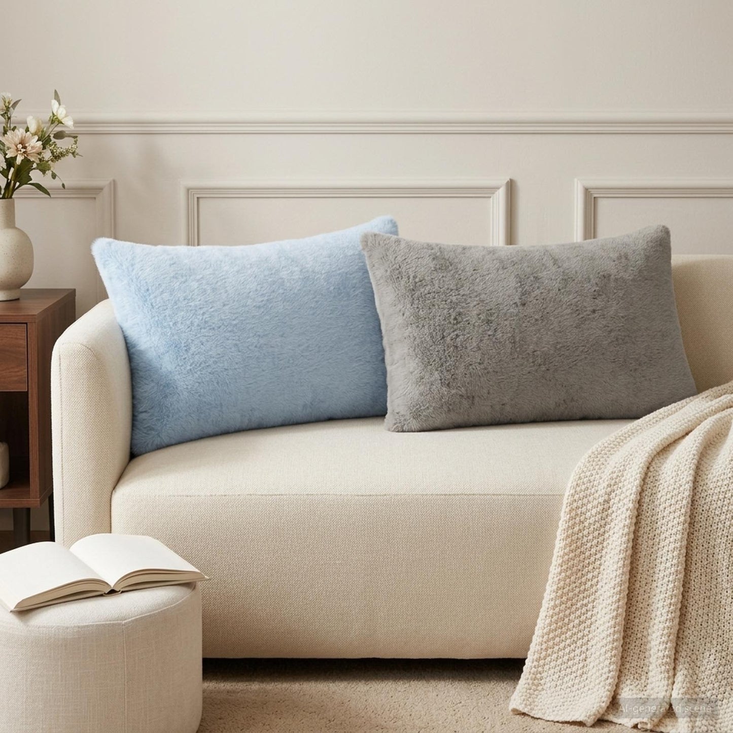 Cushion Cover 2 pcs HEERLEN Light Grey 50 x 70 cm