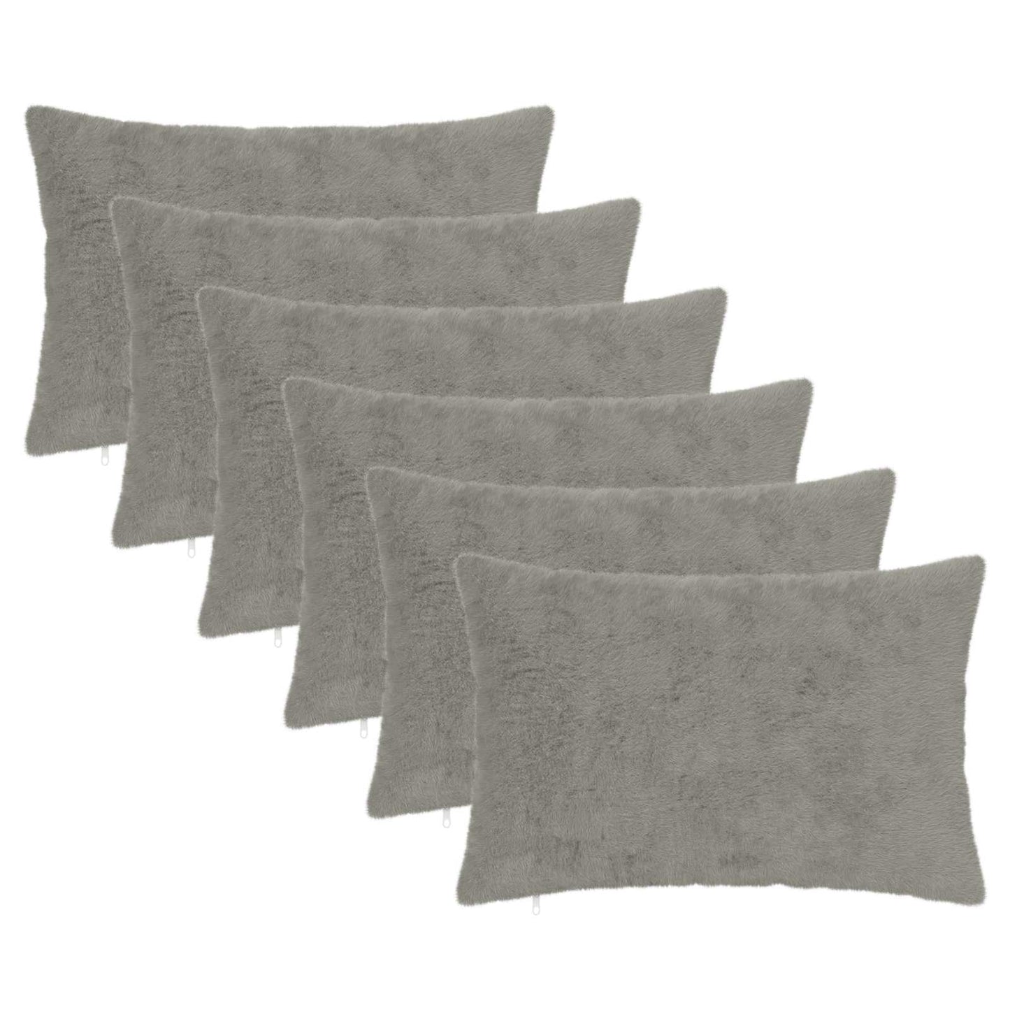 Cushion Cover 6 pcs HEERLEN Light Grey 50 x 70 cm