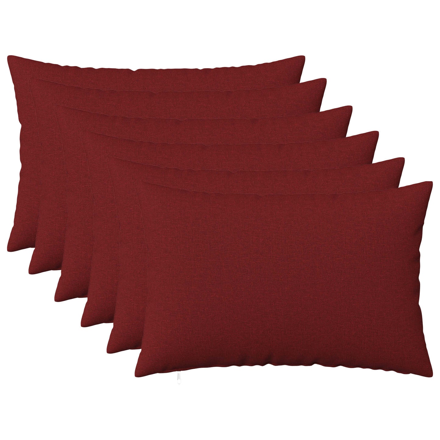 Cushion Cover 6 pcs HEERLEN Wine Red 50 x 75 cm Fabric