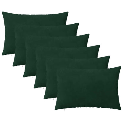 Cushion Cover 6 pcs HEERLEN Dark Green 50 x 75 cm Velvet