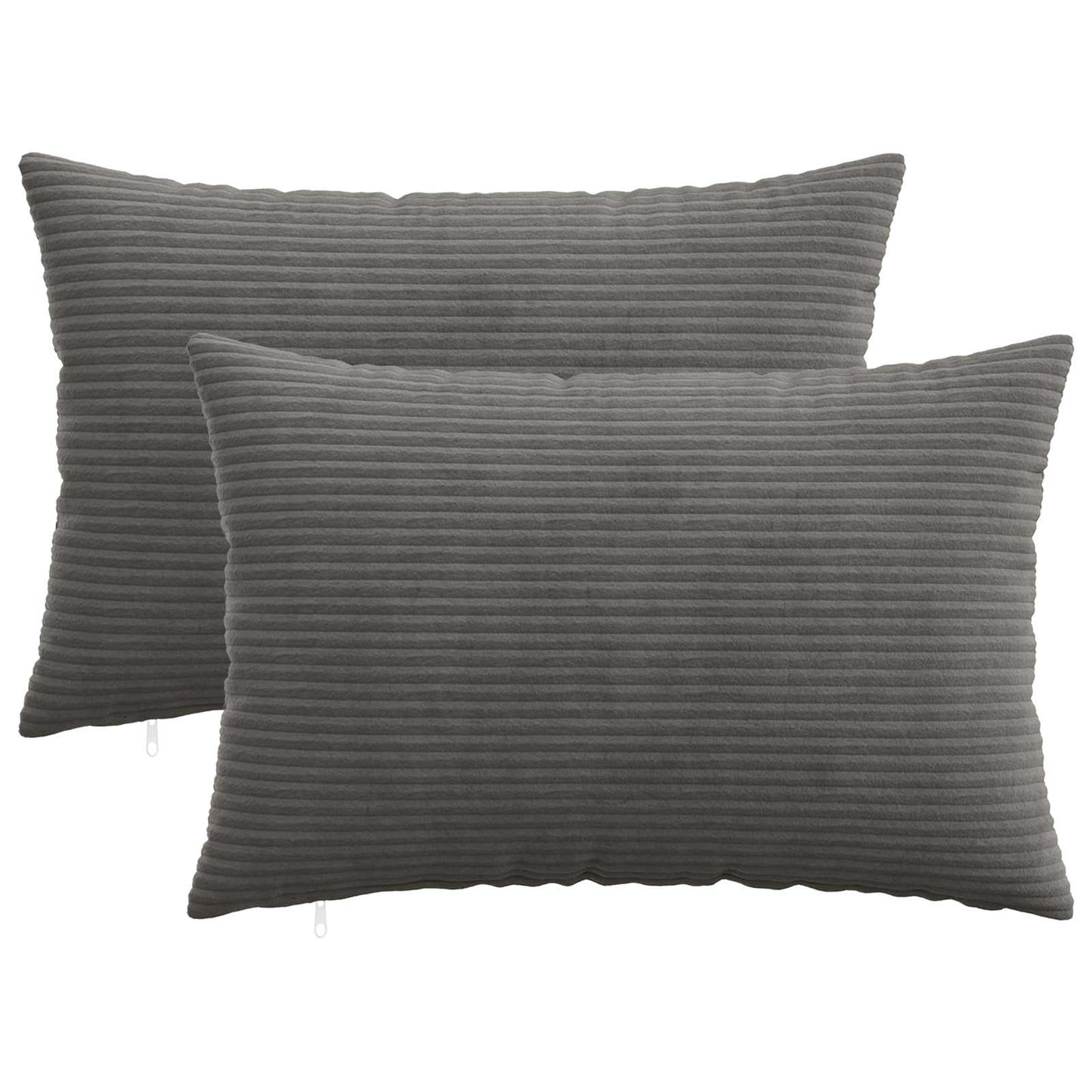 Cushion Cover 2 pcs HEERLEN Dark Grey 50 x 75 cm Corduroy