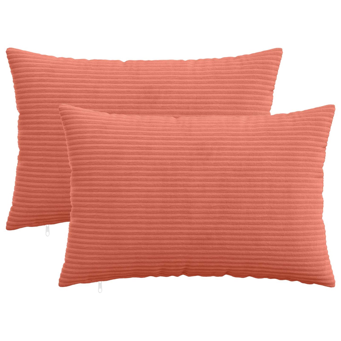 Cushion Cover 2 pcs HEERLEN Red Orange 50 x 75 cm Corduroy