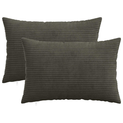 Cushion Cover 2 pcs HEERLEN Anthracite 50 x 75 cm Corduroy