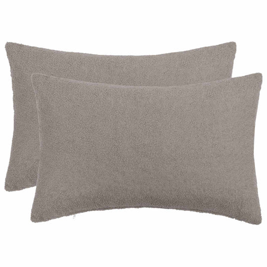 Cushion Cover 2 pcs HEERLEN Light Grey 50 x 75 cm Bouclé