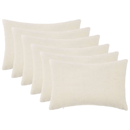 Cushion Cover 6 pcs HEERLEN Cream 50 x 75 cm Bouclé