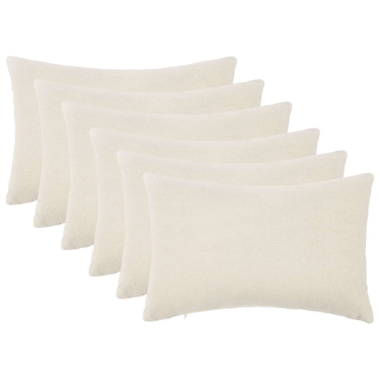 Cushion Cover 6 pcs HEERLEN Cream 50 x 75 cm Bouclé