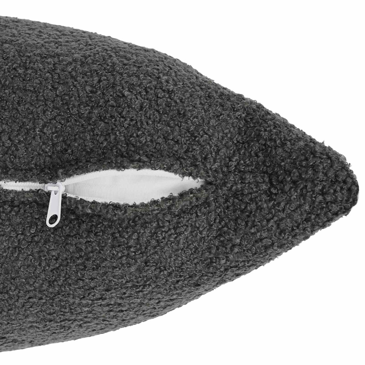 Cushion Cover 2 pcs HEERLEN Dark Grey 50 x 75 cm Bouclé