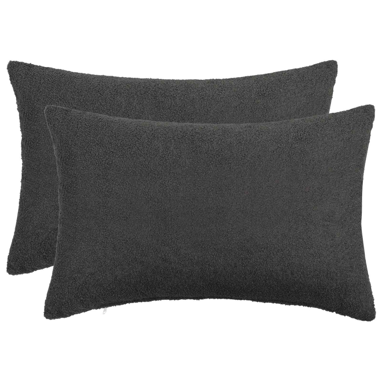 Cushion Cover 2 pcs HEERLEN Dark Grey 50 x 75 cm Bouclé