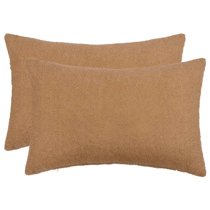 Cushion Cover 2 pcs HEERLEN Beige 50 x 75 cm Bouclé