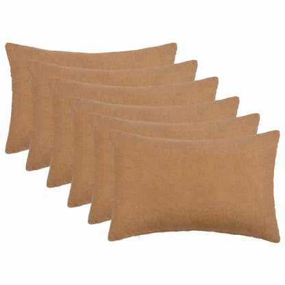 Cushion Cover 6 pcs HEERLEN Beige 50 x 75 cm Bouclé