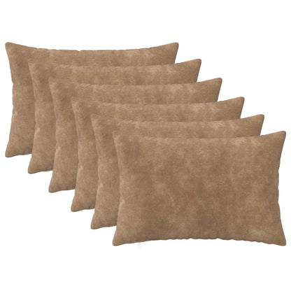 Cushion Cover 6 pcs HEERLEN Taupe 50 x 75 cm Microfiber Fleece