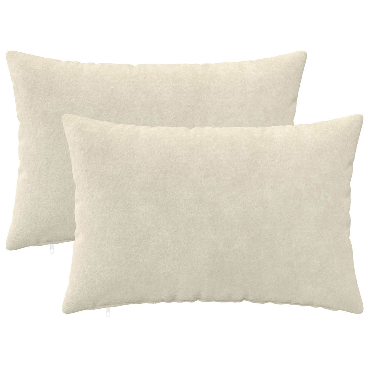 Cushion Cover 2 pcs HEERLEN Cream 50 x 75 cm Microfiber Fleece