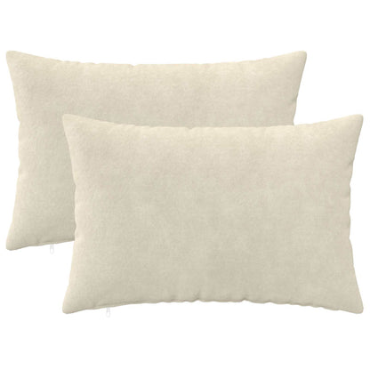Cushion Cover 2 pcs HEERLEN Cream 50 x 75 cm Microfiber Fleece