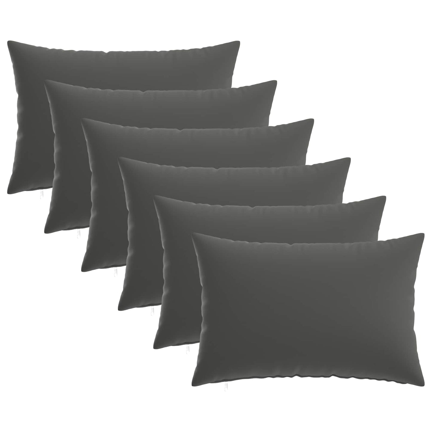 Cushion Cover 6 pcs HEERLEN Anthracite 50 x 75 cm Polyester