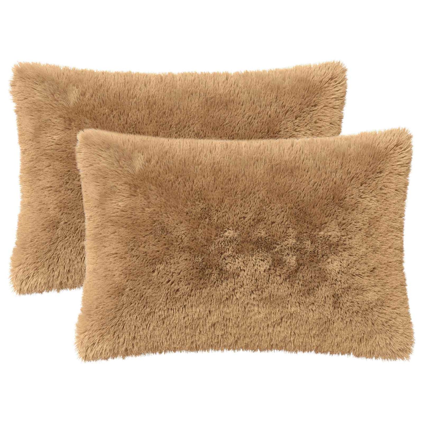 Cushion Cover 2 pcs HEERLEN Taupe 50 x 75 cm PV Fleece