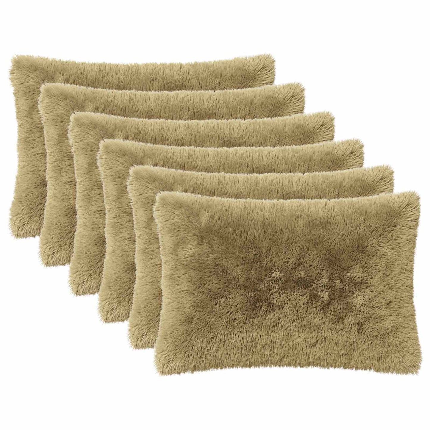 Cushion Cover 6 pcs HEERLEN Light Green 50 x 75 cm PV Fleece