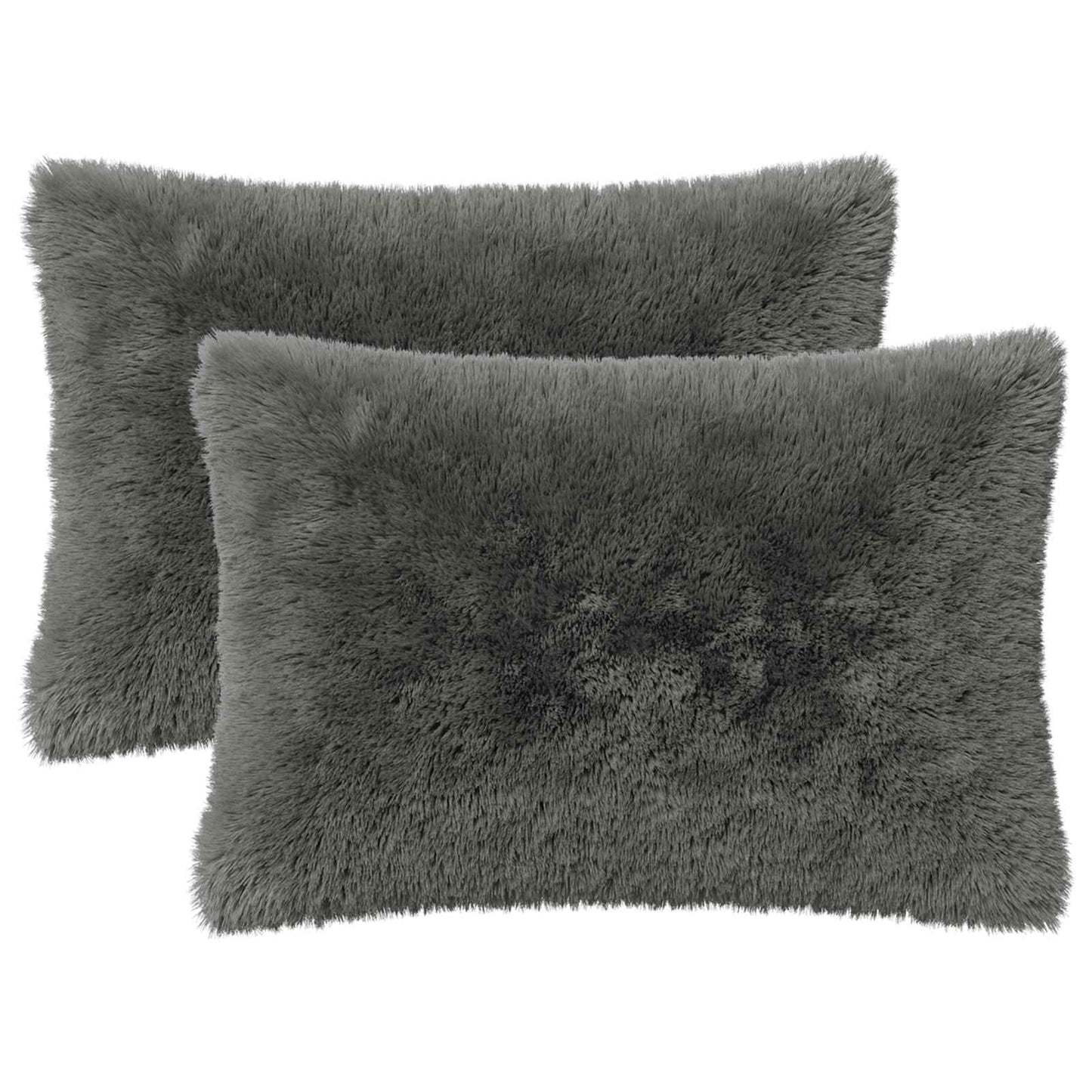Cushion Cover 2 pcs HEERLEN Light Grey 50 x 75 cm PV Fleece