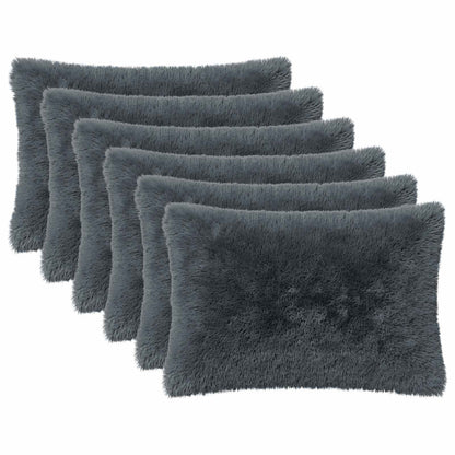 Cushion Cover 6 pcs HEERLEN Anthracite 50 x 75 cm PV Fleece