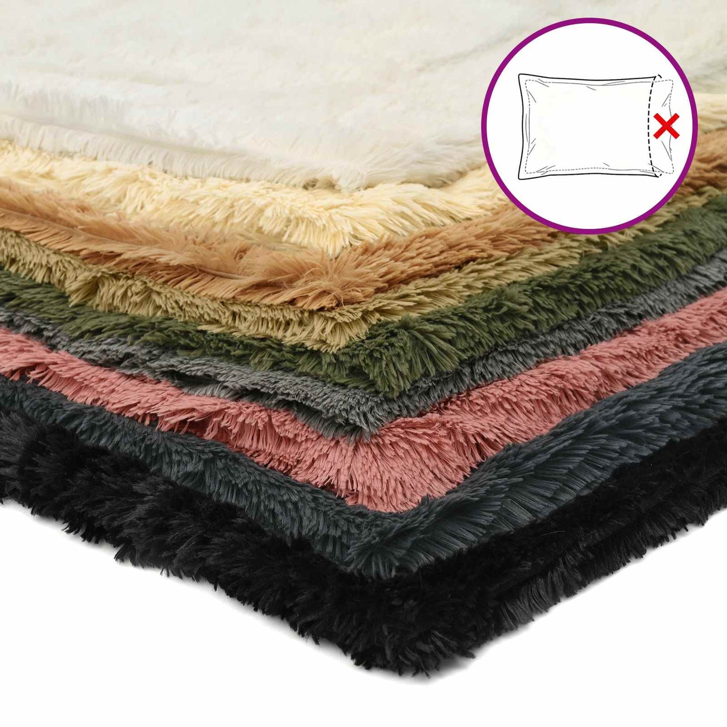 Cushion Cover 6 pcs HEERLEN Anthracite 50 x 75 cm PV Fleece