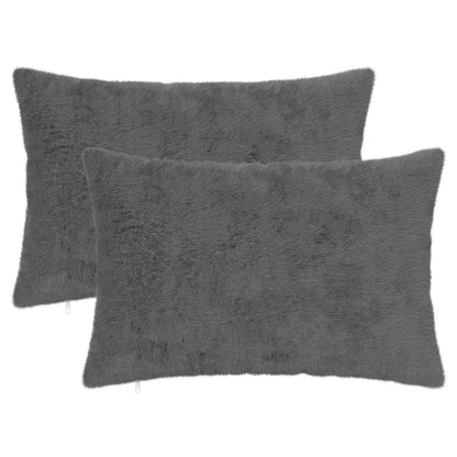 Cushion Cover 2 pcs HEERLEN Dark Grey 50 x 75 cm