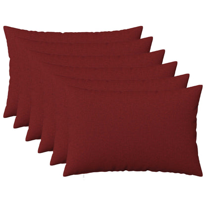 Cushion Cover 6 pcs HEERLEN Wine Red 50 x 80 cm Fabric
