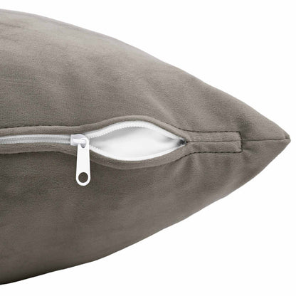 Cushion Cover 2 pcs HEERLEN Light Grey 50 x 80 cm Velvet