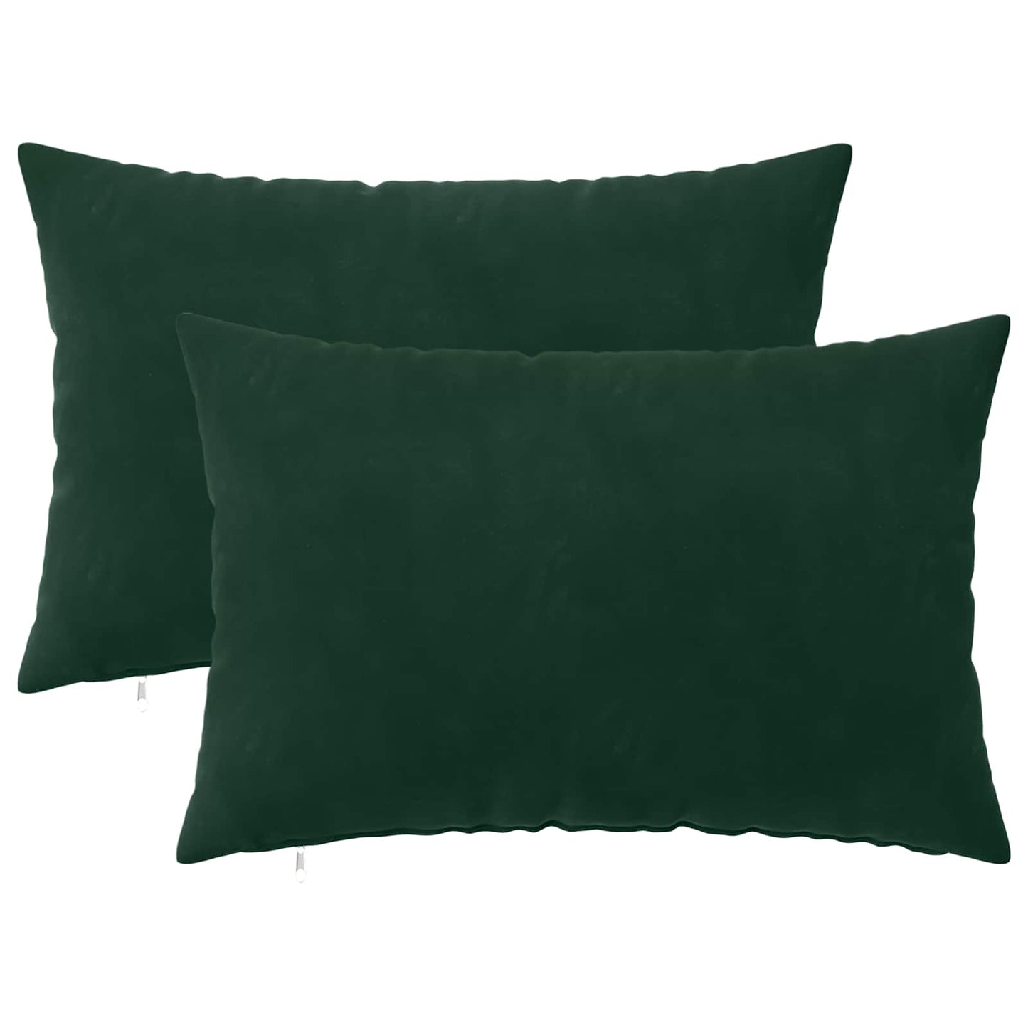Cushion Cover 2 pcs HEERLEN Dark Green 50 x 80 cm Velvet