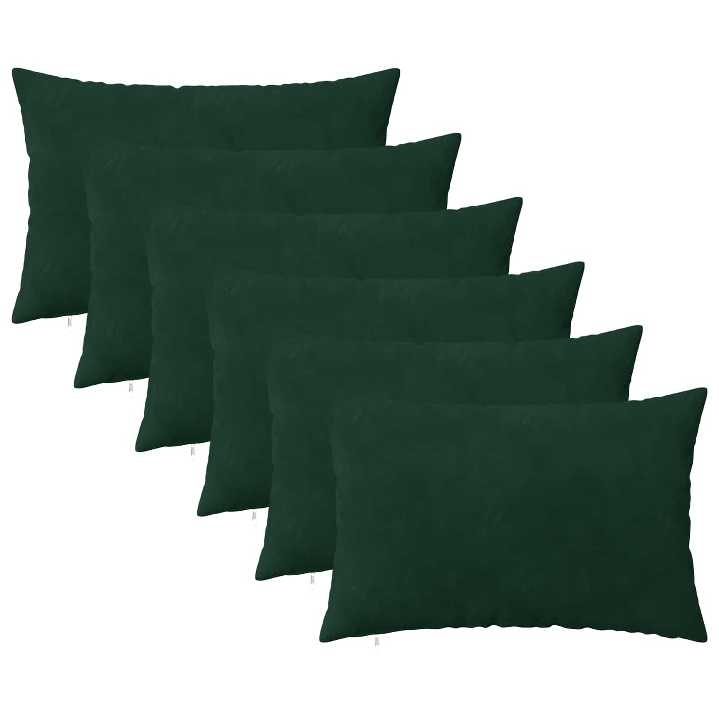 Cushion Cover 6 pcs HEERLEN Dark Green 50 x 80 cm Velvet