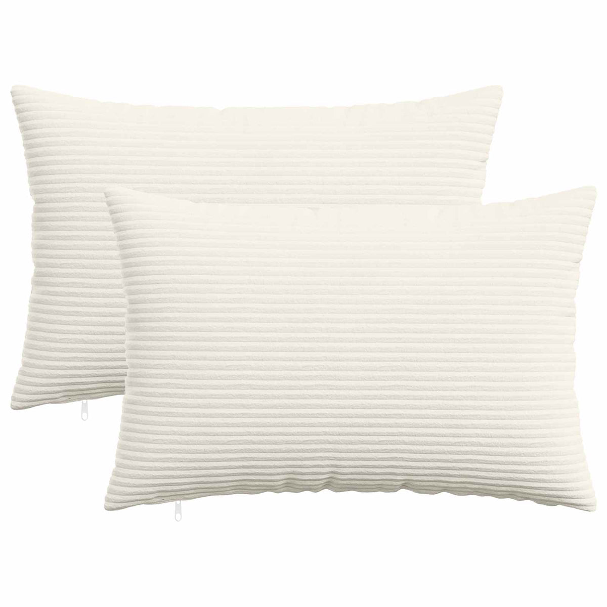 Cushion Cover 2 pcs HEERLEN Cream 50 x 80 cm Corduroy
