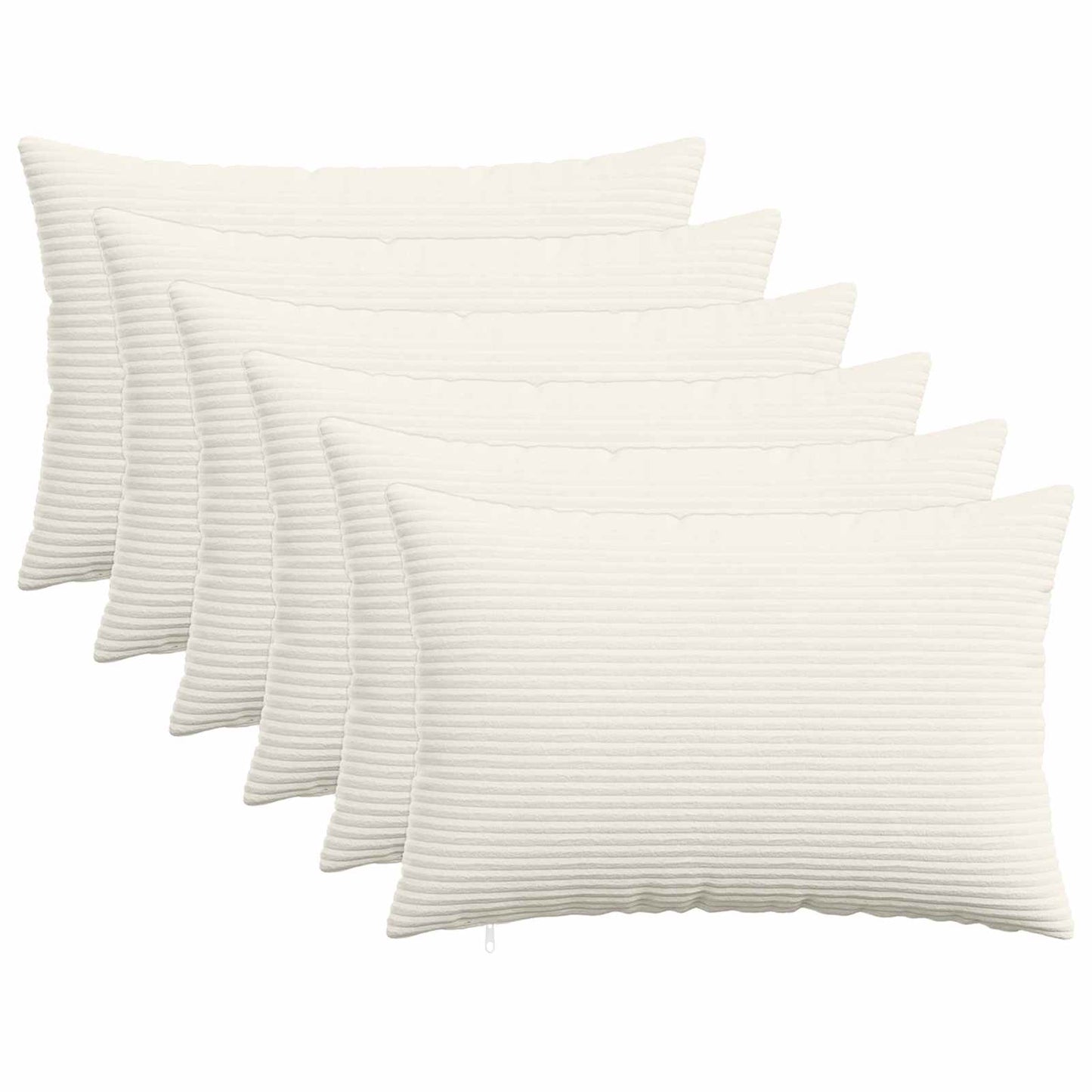 Cushion Cover 6 pcs HEERLEN Cream 50 x 80 cm Corduroy