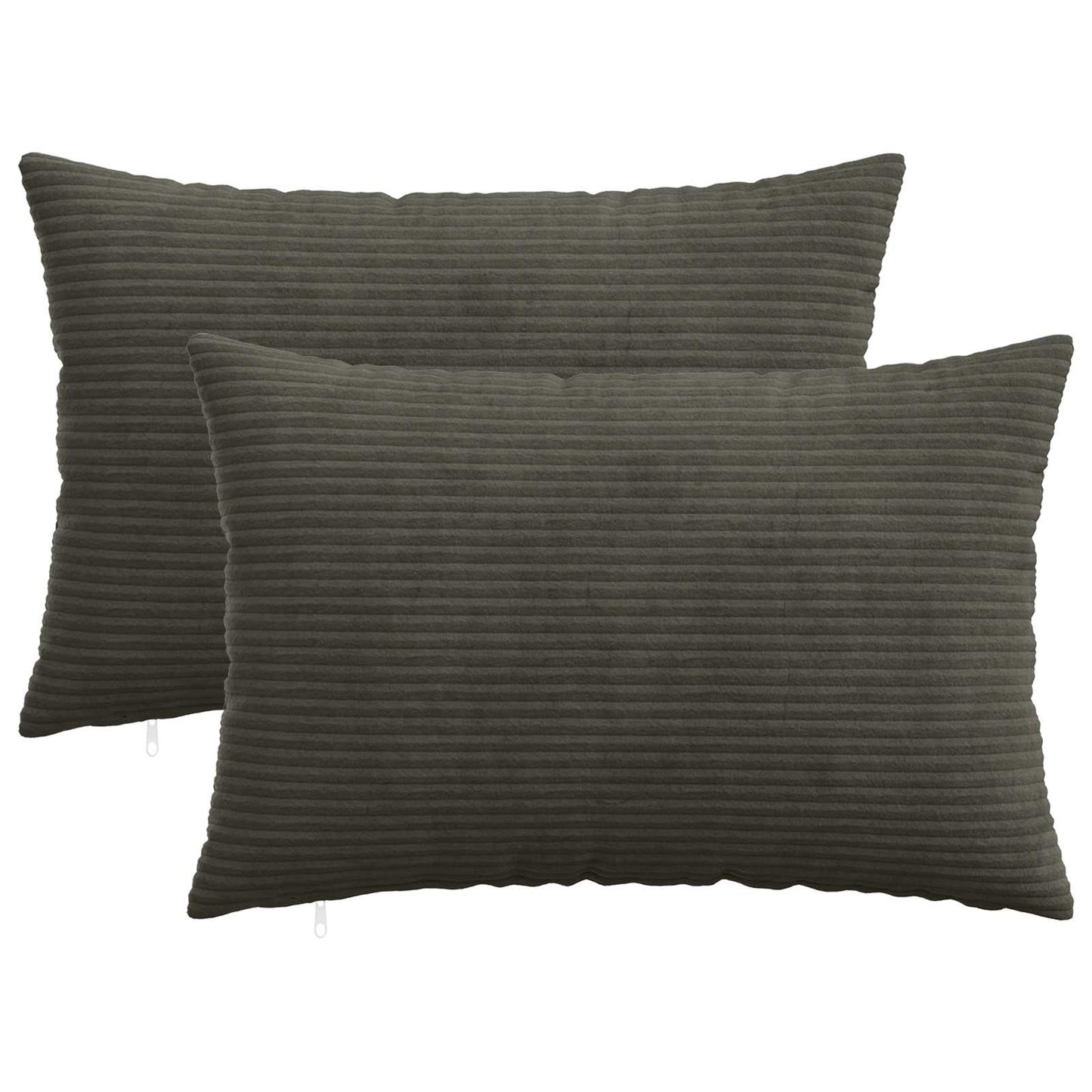 Cushion Cover 2 pcs HEERLEN Anthracite 50 x 80 cm Corduroy