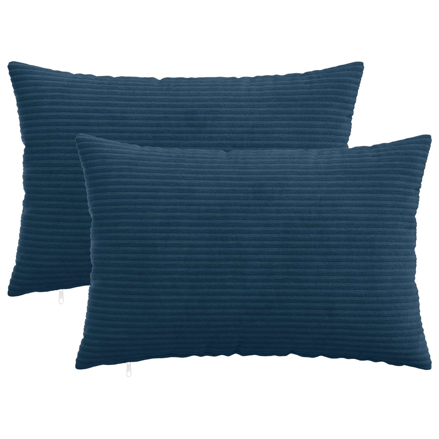 Cushion Cover 2 pcs HEERLEN Navy Blue 50 x 80 cm Corduroy