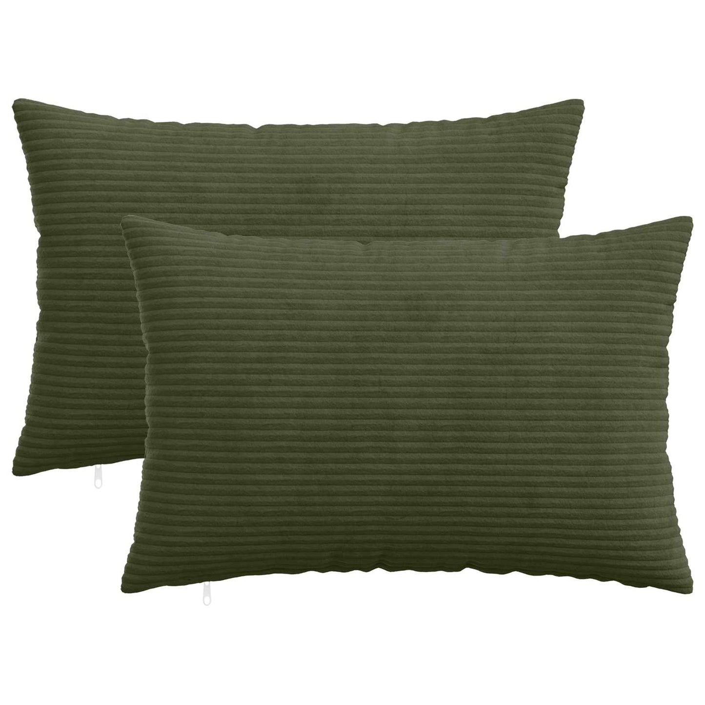 Cushion Cover 2 pcs HEERLEN Green 50 x 80 cm Corduroy