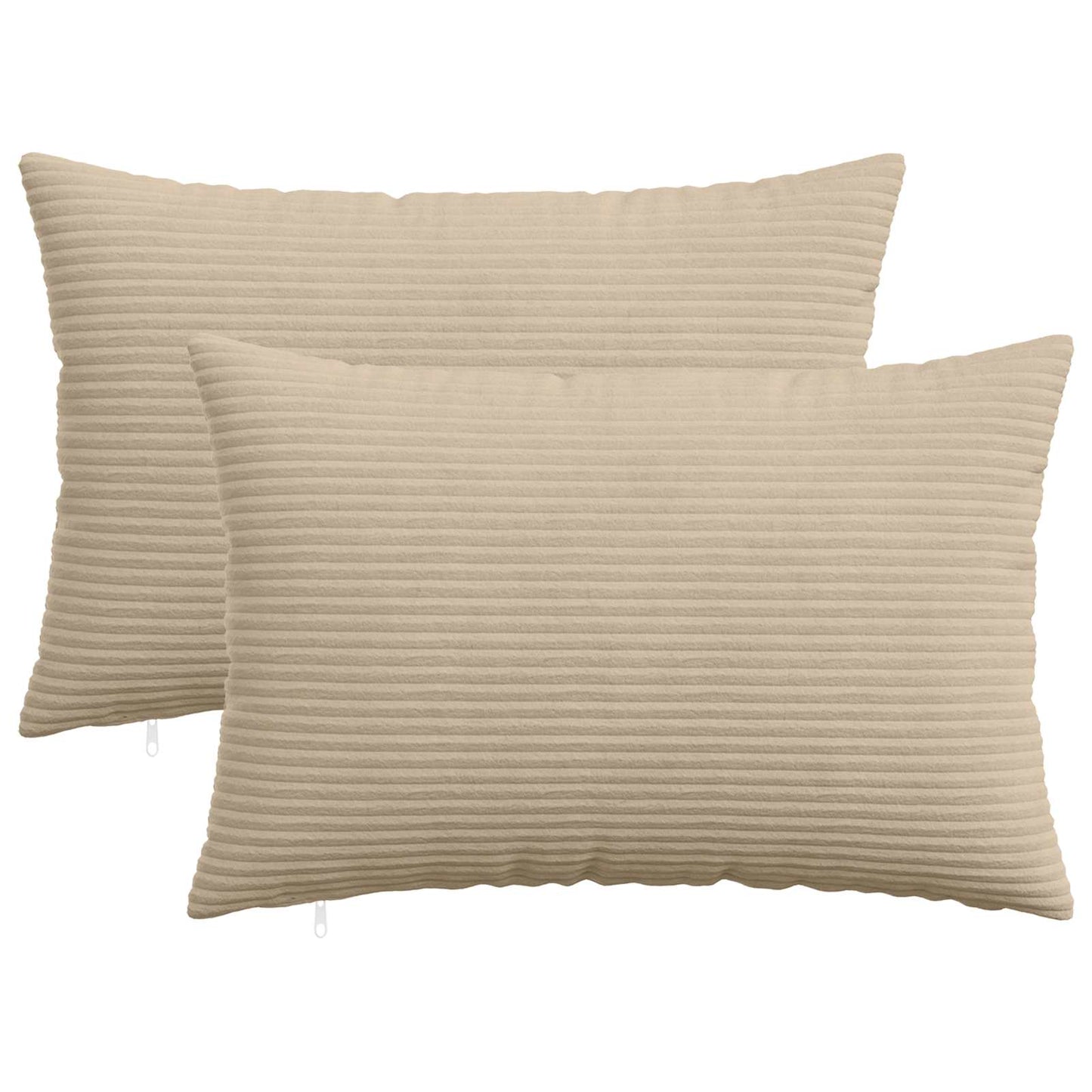 Cushion Cover 2 pcs HEERLEN Taupe 50 x 80 cm Corduroy