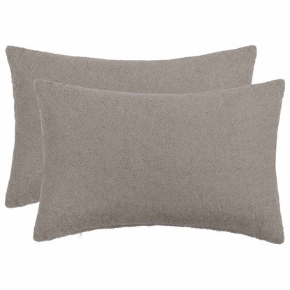 Cushion Cover 2 pcs HEERLEN Light Grey 50 x 80 cm Bouclé