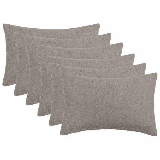Cushion Cover 6 pcs HEERLEN Light Grey 50 x 80 cm Bouclé