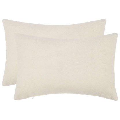 Cushion Cover 2 pcs HEERLEN Cream 50 x 80 cm Bouclé